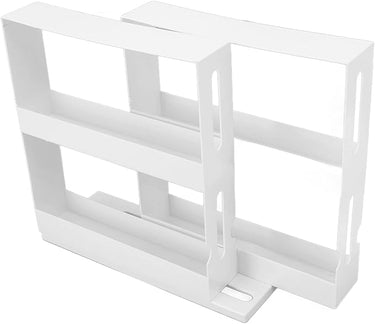 Organizador Deslizante para Especias, Dos Estantes de 2 Niveles para Condimentos, Estante para Tarros de Especias, Estante Giratorio para Armario, Soporte de Almacenamiento para Condimentos, Organizad
